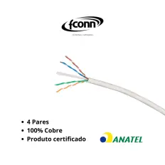 Cabo de Rede - Linha Premium - 4P U/UTP - 23AWG - CAT 6 HD-LSZH- Fconn - Vermelho