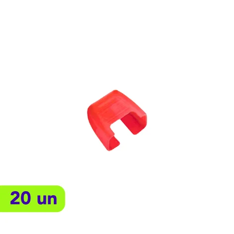 Clip Color - Coding p/ Patch Cord - RJ45 - R&M - Vermelho - Kit com 20 Unidades