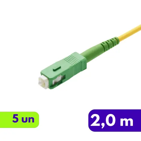 Cordão Óptico - BLI Simplex SC-APC/SC-APC - R&M - 2m - Azul - Kit com 5 Unidades