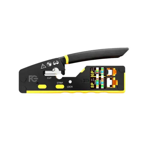 Alicate Crimpador 3 em 1 - Crimpador/Decapador/Cortador - FCRJ45CR
