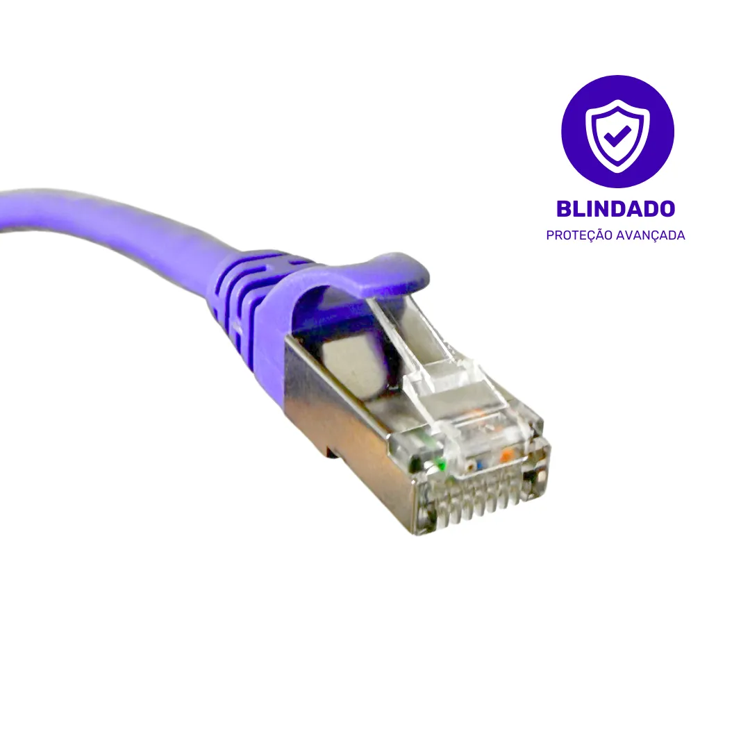 Patch Cord Blindado Cat.6A FTP LSZH - Fconn - 1,5m - Roxo