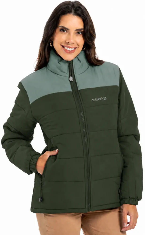 Parka feminino forrado e acolchoado