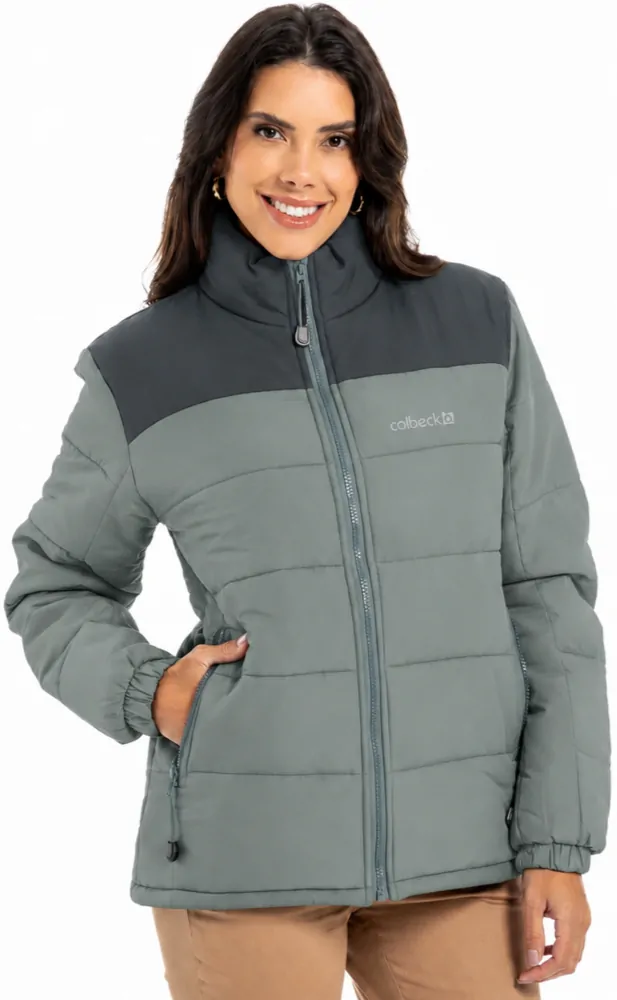 Parka feminino forrado e acolchoado