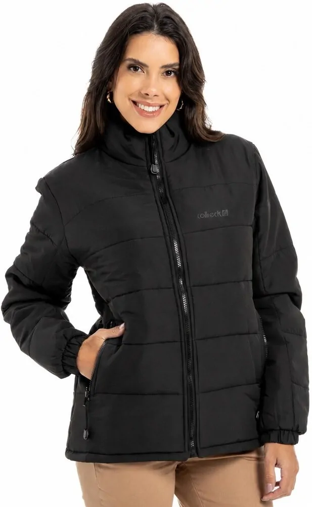 Parka feminino forrado e acolchoado
