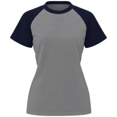 Camiseta feminina manga curta raglan