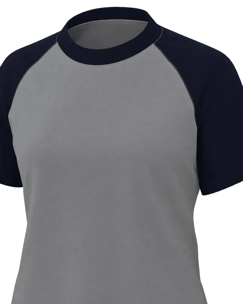 Camiseta feminina manga curta raglan