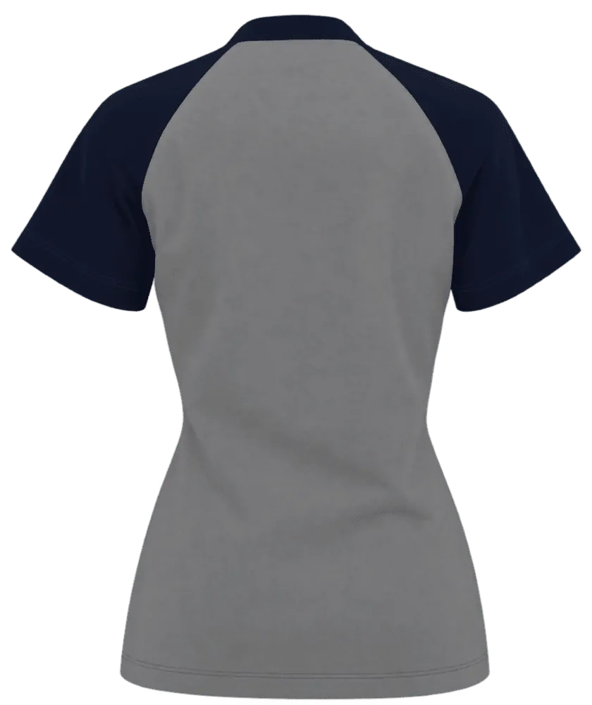 Camiseta feminina manga curta raglan