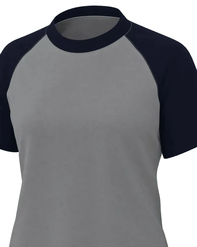 Camiseta feminina manga curta raglan