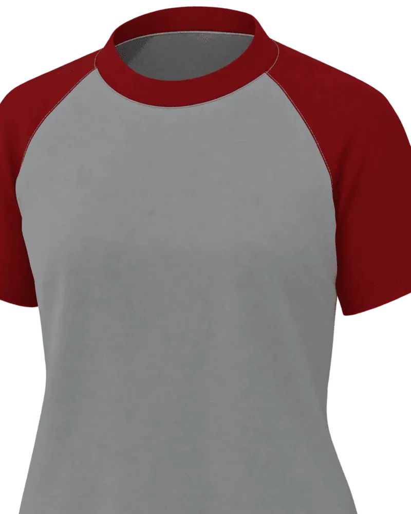 Camiseta feminina manga curta raglan