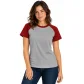 Camiseta feminina manga curta raglan