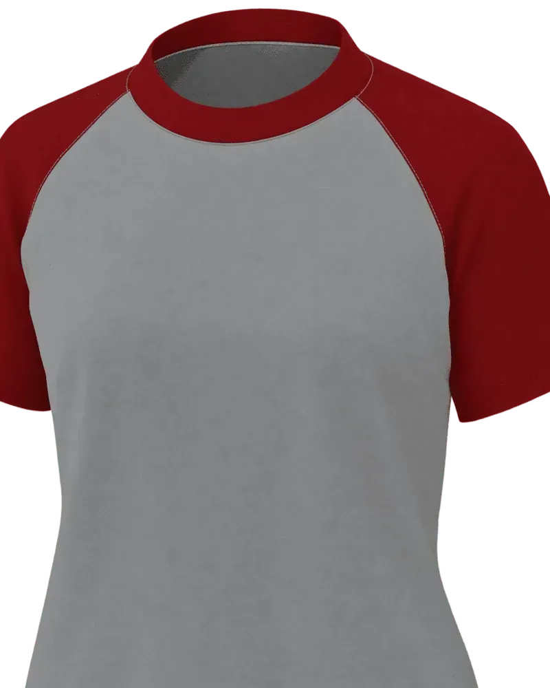 Camiseta feminina manga curta raglan