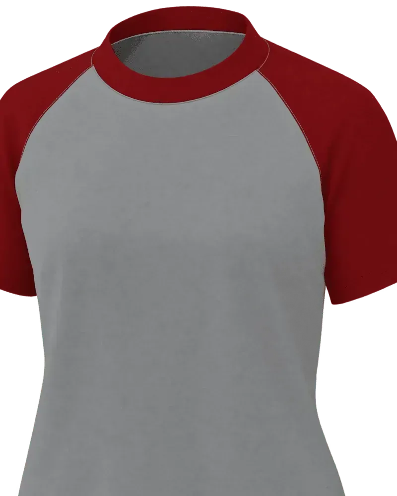 Camiseta feminina manga curta raglan