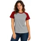 Camiseta feminina manga curta raglan