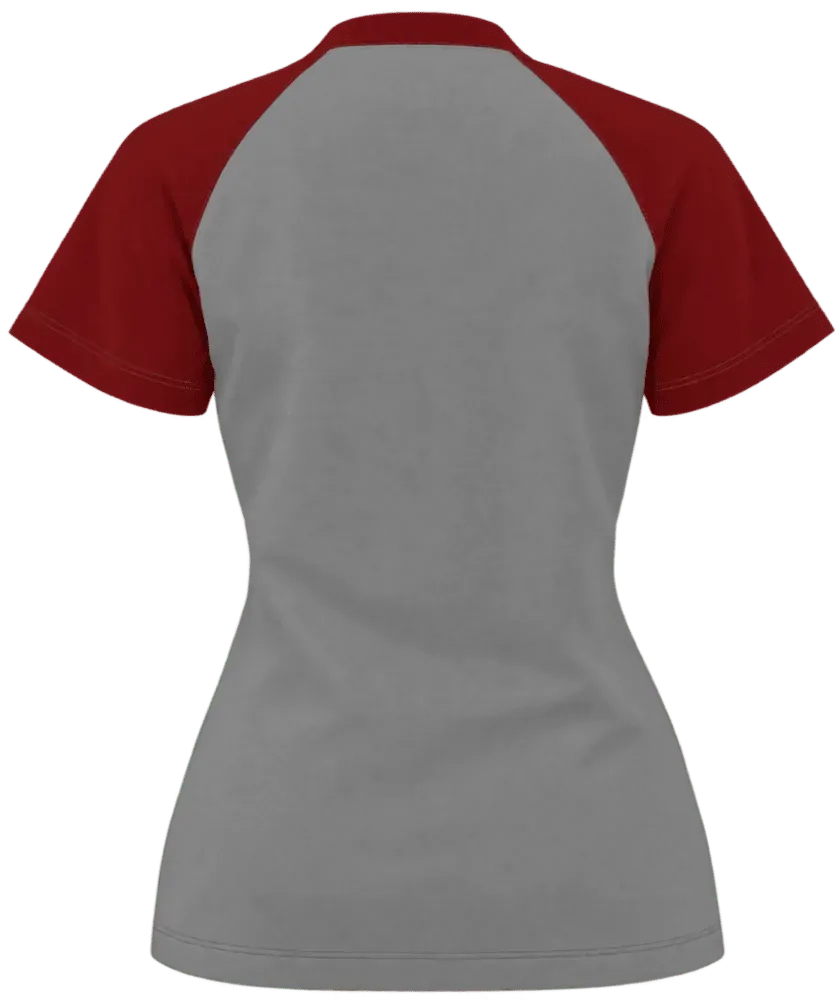 Camiseta feminina manga curta raglan