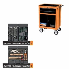 Carro para Ferramentas 2 gavetas e 2 portas Advantage Series 26 peças TRAMONTINA-PRO