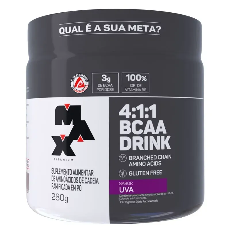 BCAA Drink em Pó 4:1:1 Pote 280g - Max Titanium