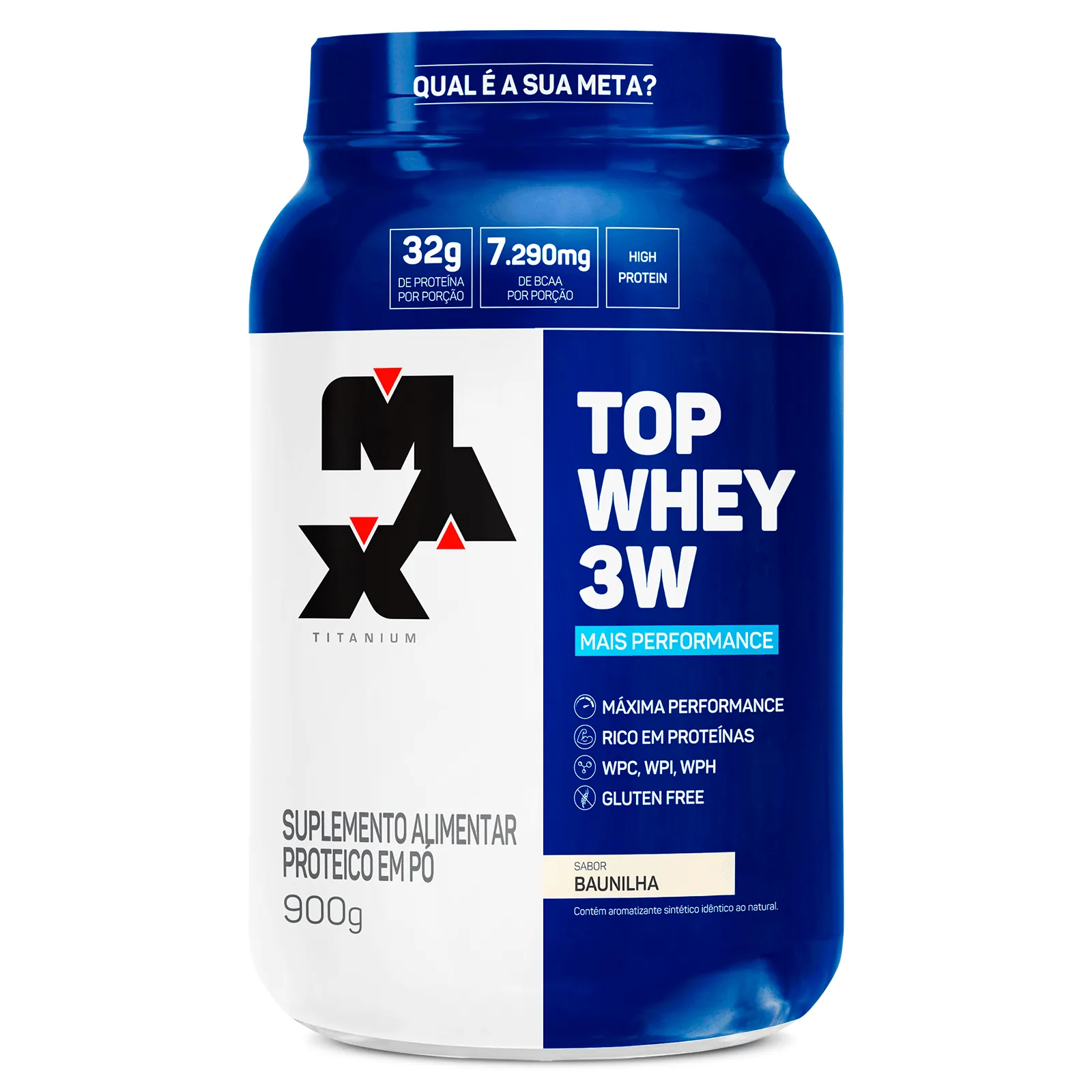 Top Whey 3W Pote 900g - Linha Mais Performance - Max Titanium