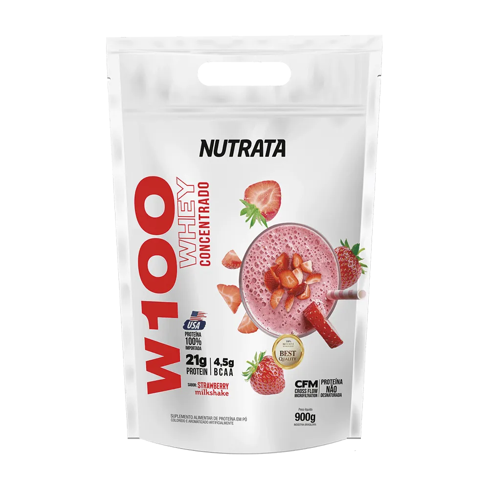 W100 Whey Protein Concentrado Refil 900g - Nutrata