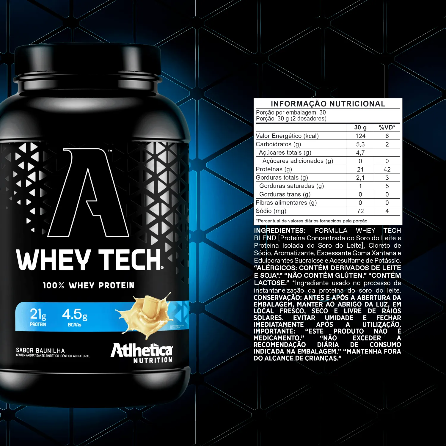 100% Whey Tech 2W Pote 900g - Atlhetica Nutrition