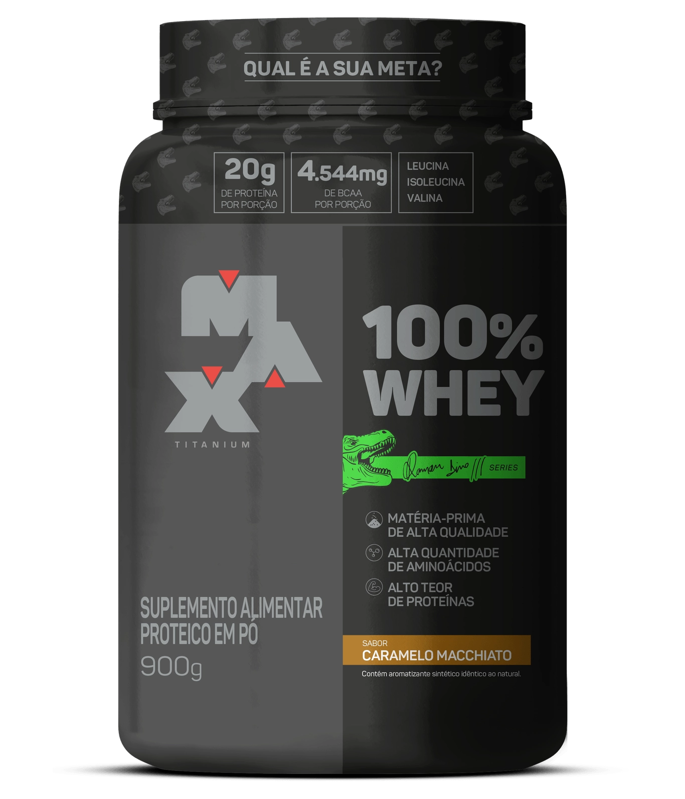 100% Whey Pote 900g Linha Ramon Dino - Max Titanium