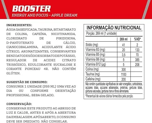 Booster Zero Açúcar Energy Drink Fardo 6 Latas 269ml cada - Integralmedica