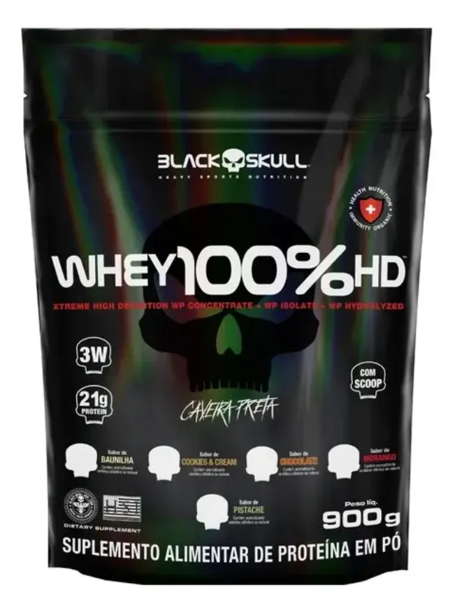 Whey 100% HD Refil 900g - Black Skull