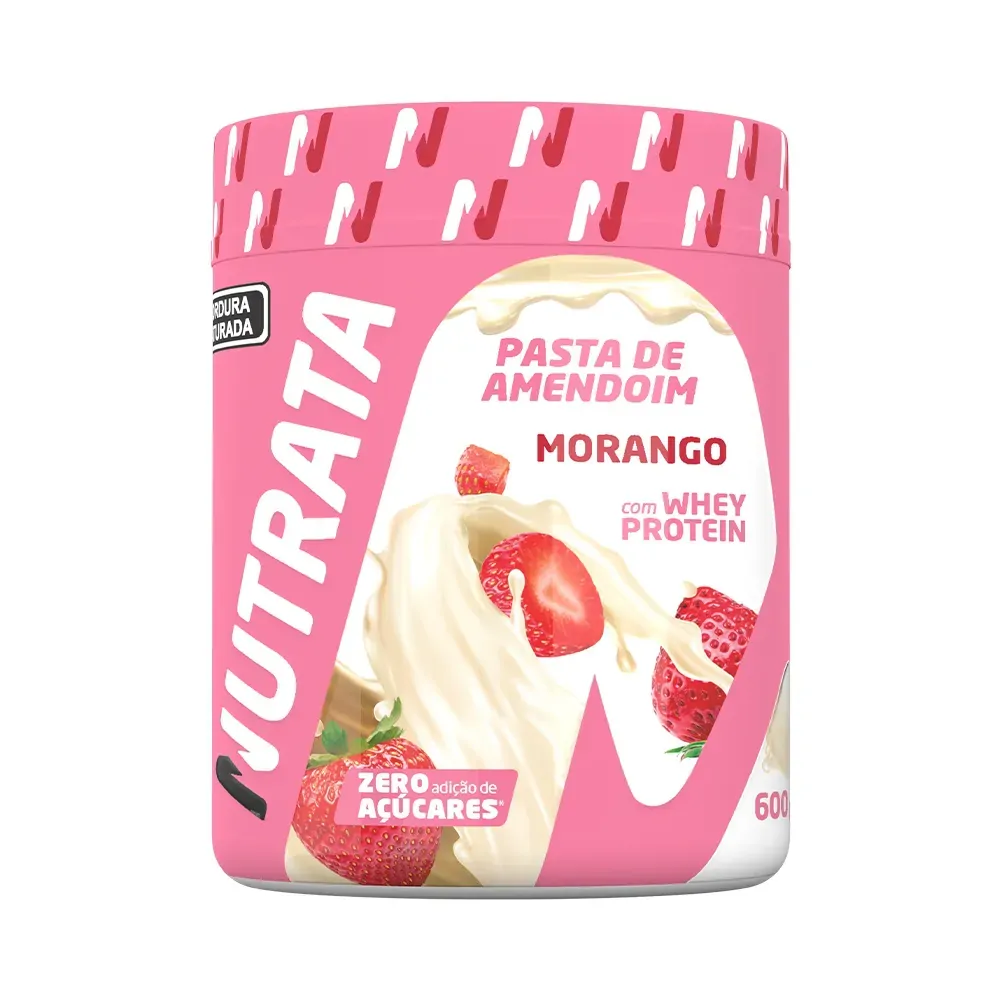 Pasta De Amendoim Com Whey Protein 600g - Nutrata ( Validade 30.08.2026 )