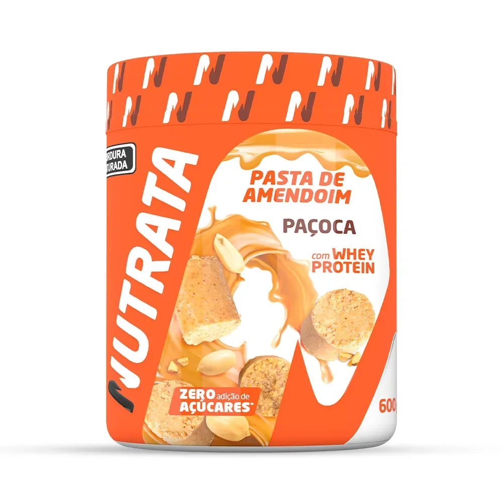 Pasta De Amendoim Com Whey Protein 600g - Nutrata ( Validade 30.08.2026 )