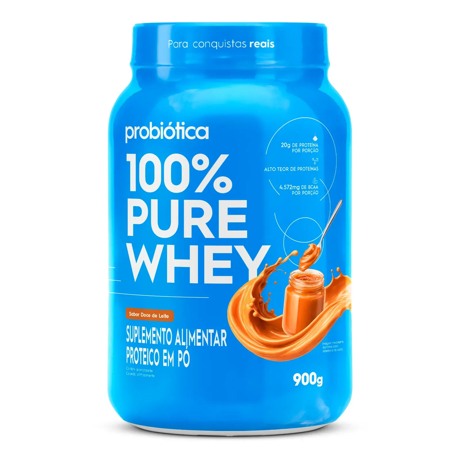 100% Pure Whey Protein Pote 900g - Probiótica -