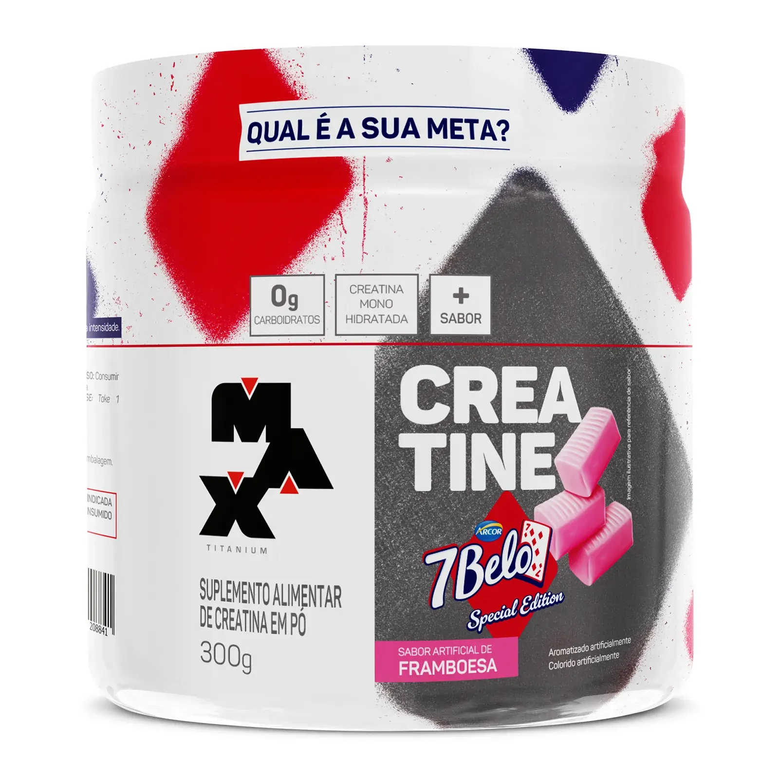 Creatina Monohidratada Pote 300g Sabor 7Belo — Max Titanium
