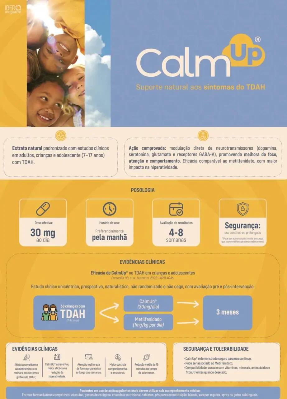 CalmUp® 30mg ( Suporte Natural aos Sintomas de TDAH ) Cápsulas Vegetais