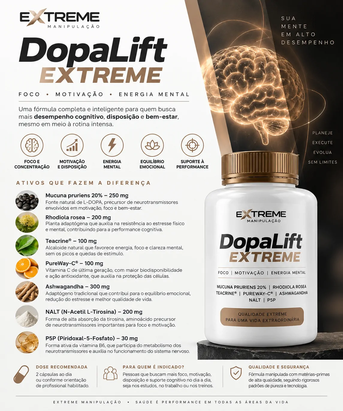 DopaLift Extreme® – Foco, Motivação e Performance Mental