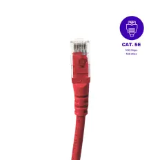Patch Cord - Cat.5E UTP LSZH - 2,5m - Vermelho - Kit com 5 Unidades