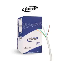 Cabo de Rede 4P U/UTP - 23AWG - CAT 6 HD- LSZH Linha Premium - Fconn - Cinza