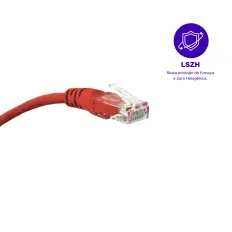 Patch Cord Cat.5E U/UTP - LSZH - 1,5m - Vermelho - Kit com 5 Unidades
