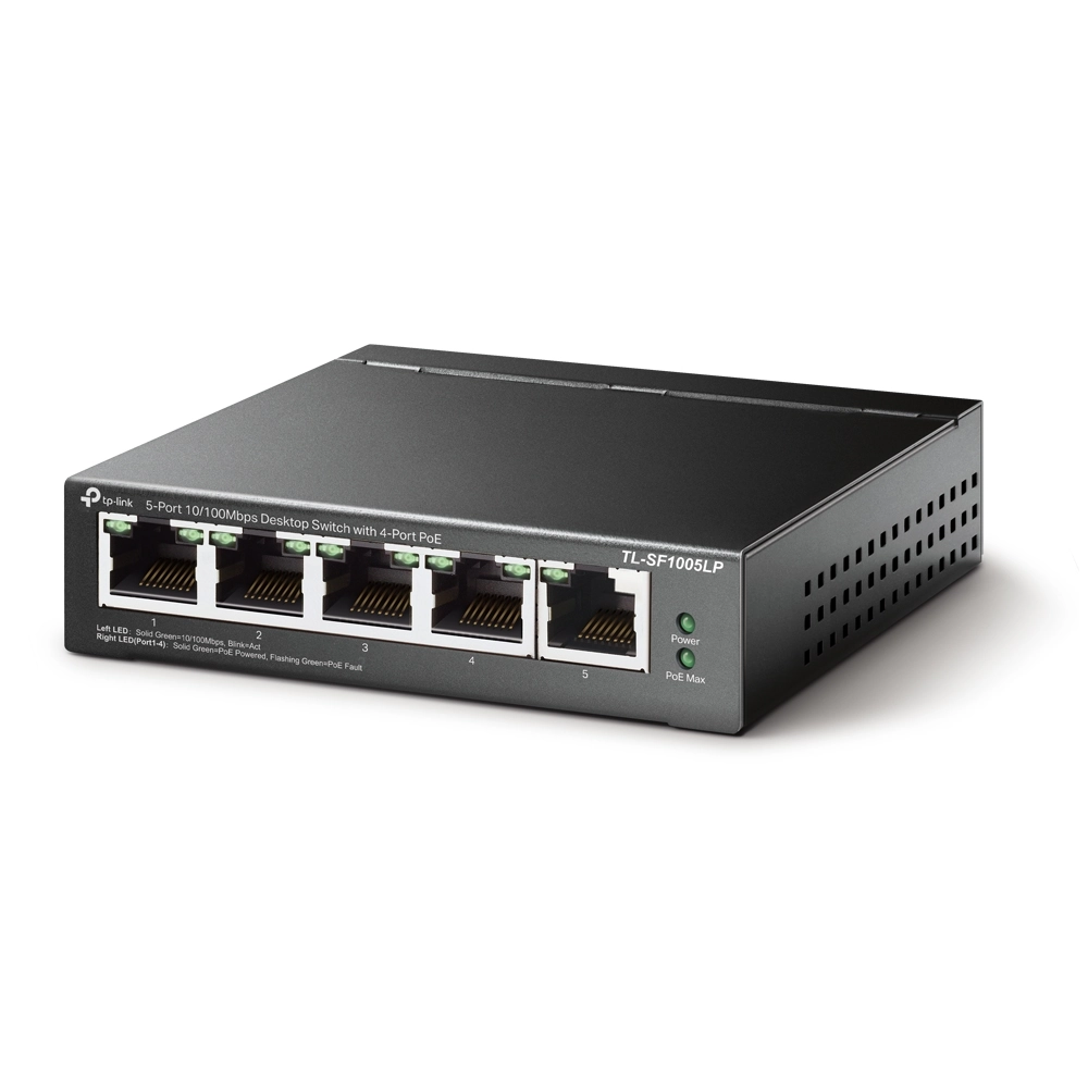Switch Fast Ethernet de Mesa de 5 Portas com 4 Portas PoE - TP Link