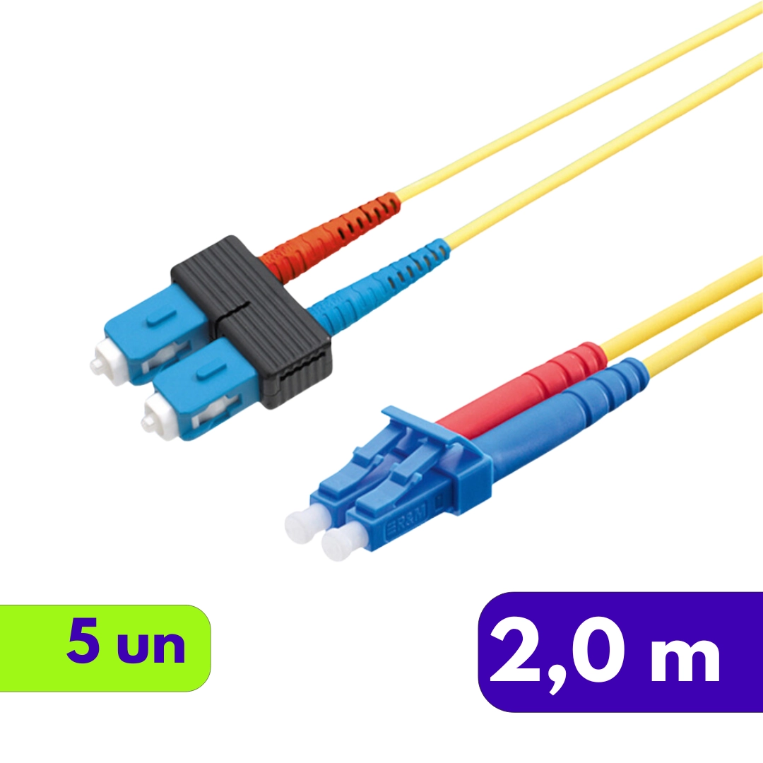 Cordão Óptico - SM BLI LC/UPC - SC/APC - DPX LSZH AM - R&M - 2m