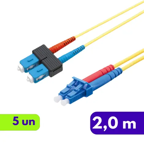 Cordão Óptico - SM BLI LC/UPC - SC/APC - DPX LSZH AM - R&M - 2m 