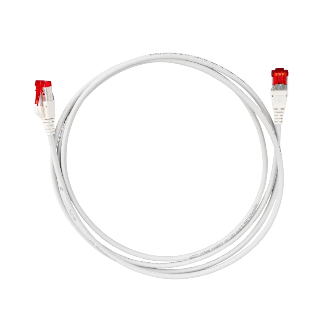 Patch Cord - S/FTP Cat. 6A - Blindado - LSZH - R&M - 1m - Cinza - Kit com 5 Unidades