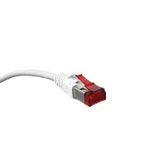  Patch Cord - S/FTP Cat. 6A - Blindado - LSZH - R&M - 1m - Cinza - Kit com 5 Unidades