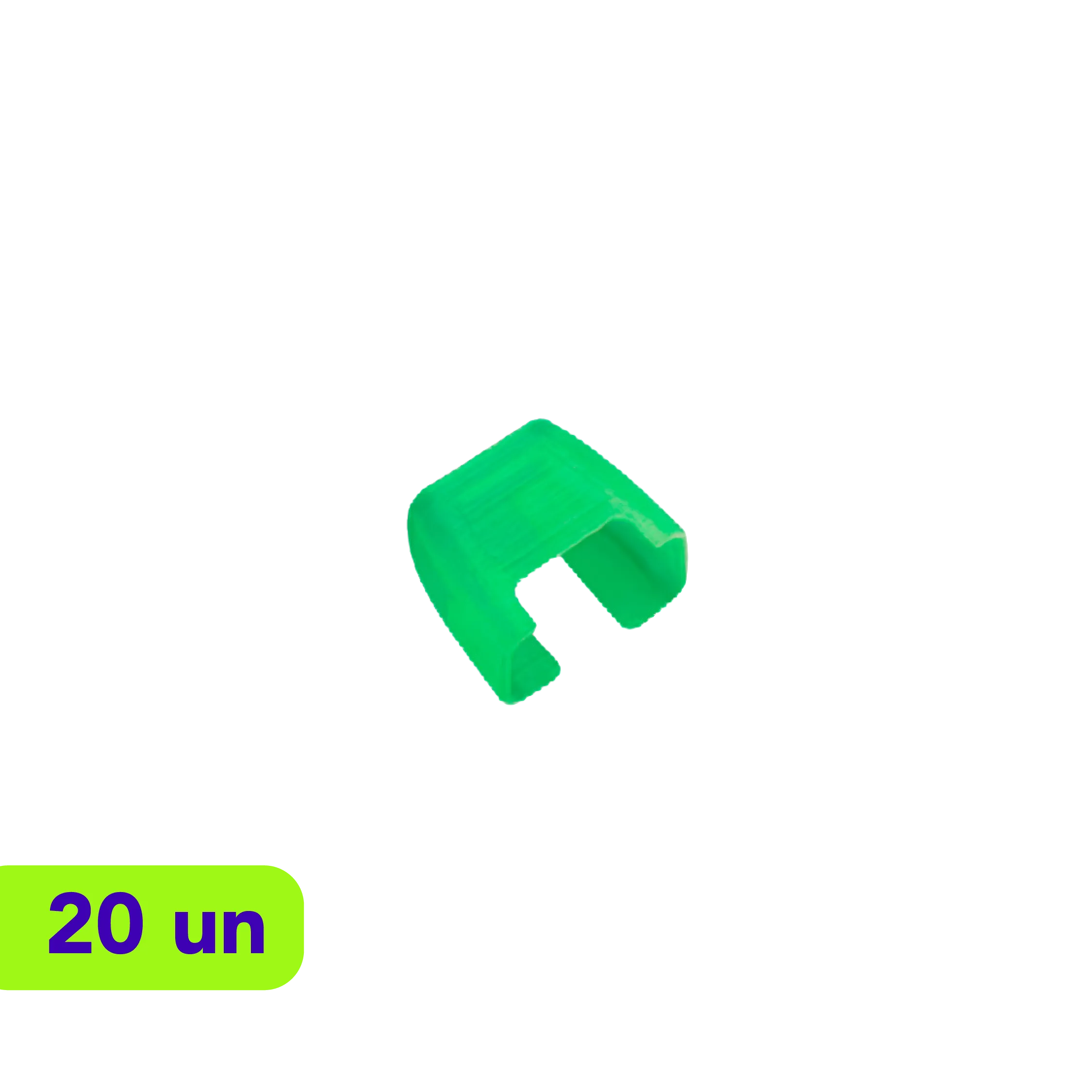 Clip Color - Coding p/ Patch Cord - RJ45 - R&M - Verde - Kit com 20 Unidades