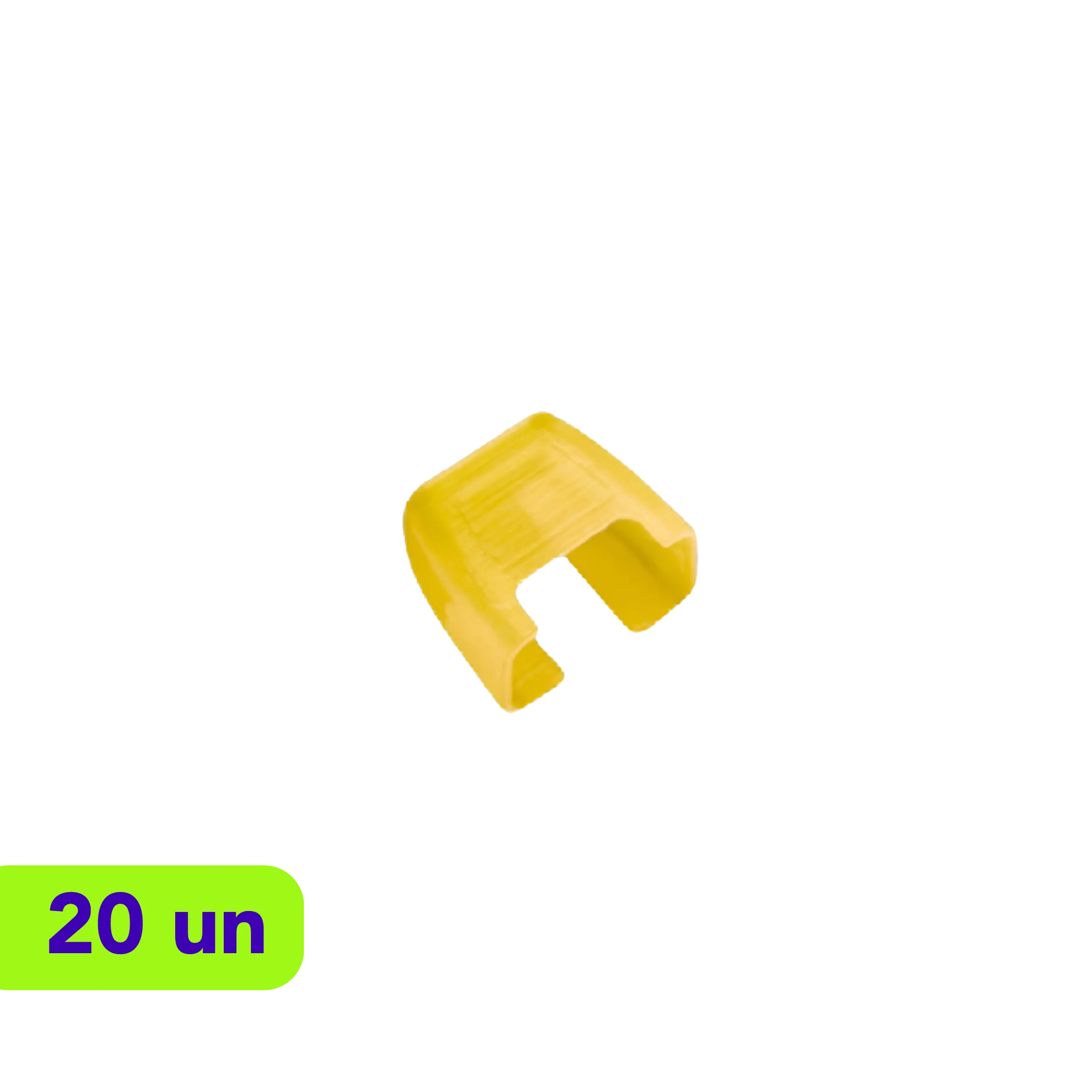 Clip Color - Coding p/ Patch Cord - RJ45 - R&M - Amarelo - Kit com 20 Unidades