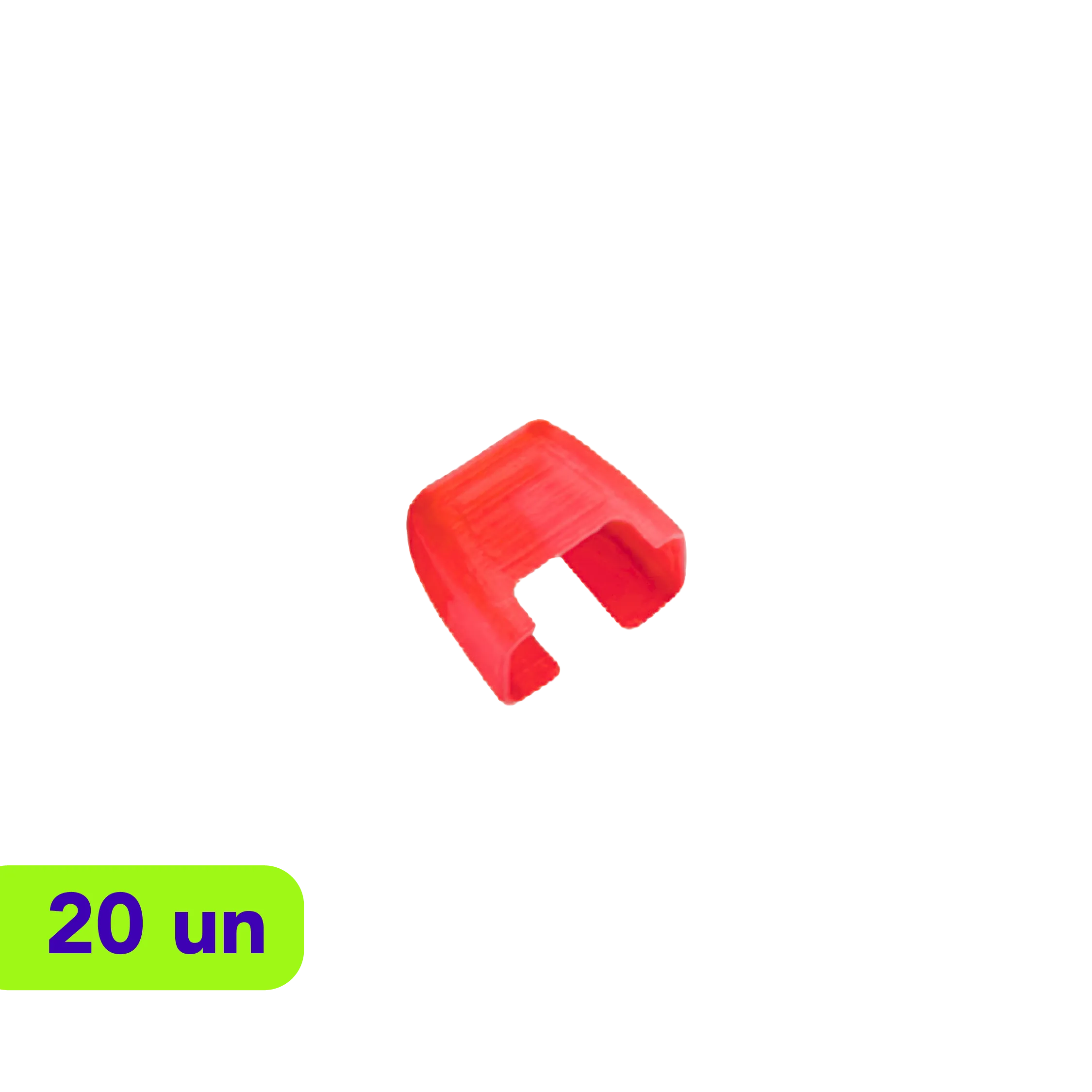 Clip Color - Coding p/ Patch Cord - RJ45 - R&M - Vermelho - Kit com 20 Unidades
