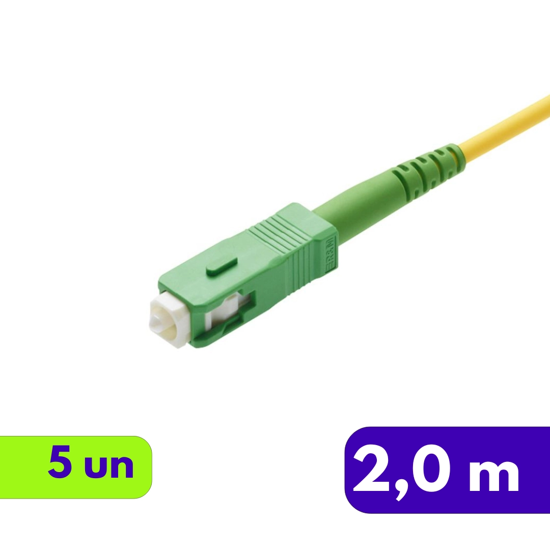 Cordão Óptico - BLI Simplex SC-APC/SC-APC - R&M - 2m - Azul - Kit com 5 Unidades