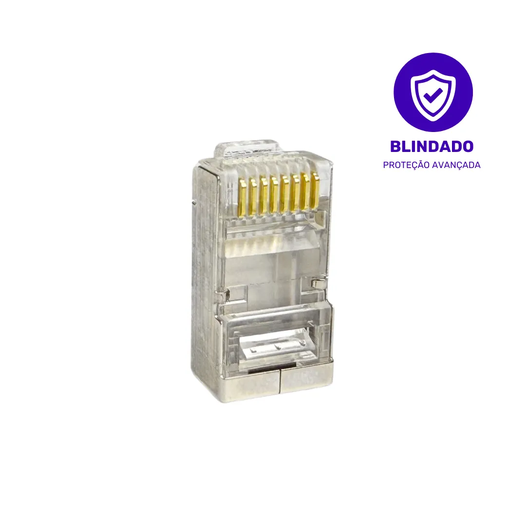 Conector - Cat. 6 FTP - RJ45 - EZ Crimp - AD Connect - Kit com 10 Unidades