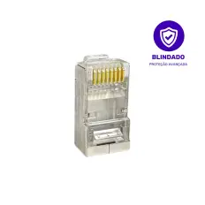 Conector - Cat. 6 FTP - RJ45 - EZ Crimp - AD Connect - Kit com 10 Unidades