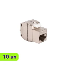  Conector Keystone FTP Cat. 6 Blindado - Fconn - Kit com 10 Unidades