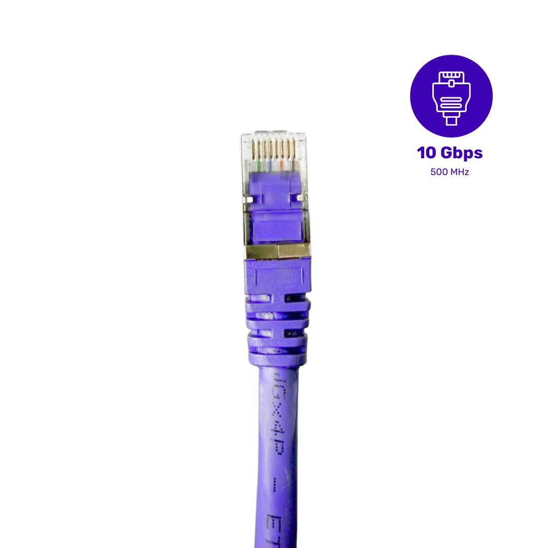 Patch Cord - FTP LSZH Cat. 6A - 1,5m - Roxo - Kit com 5 Unidades