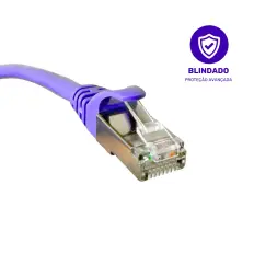 Patch Cord - FTP LSZH Cat. 6A - 1,5m - Roxo - Kit com 5 Unidades