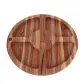 Petisqueira redonda madeira teca 4 cavidades